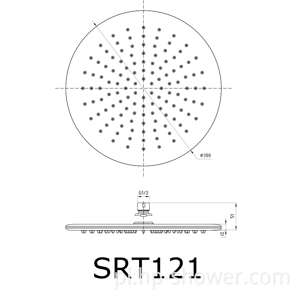 Round Stainless Steel Shower Head